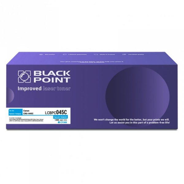 Black Point toner LCBPC045C zastępuje Canon CRG-045C cyan