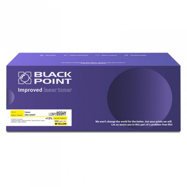 Black Point toner LCBPC055HY zastępuje Canon CRG-055HY yellow
