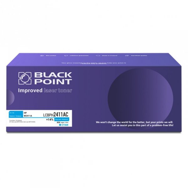Toner Black Point LCBPH2411ACC &lt;br&gt; 
Zastępuje: HP W2411A &lt;br&gt;
Wydajność: 1400 stron &lt;br&gt;
Kolor: Cyan &lt;b