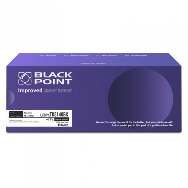 Black Point toner LCBPKTK5140BK zastępuje Kyocera TK-5140K, czarny