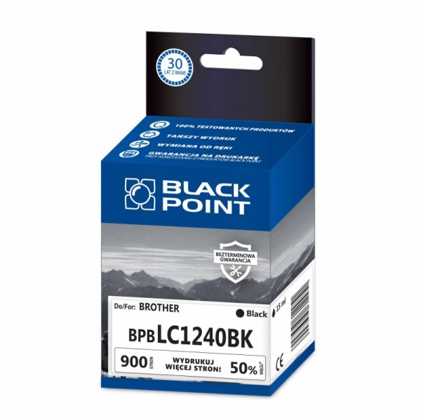 Black Point tusz BPBLC1240BK zastępuje Brother LC1240BK, czarny