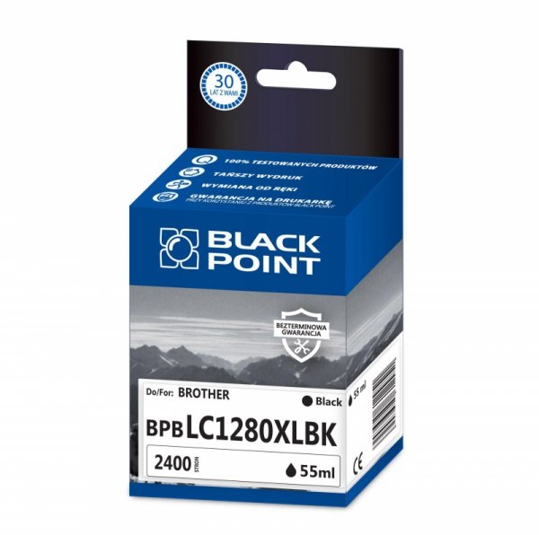 Black Point tusz BPBLC1280XLBK zastępuje Brother LC1280BK, czarny