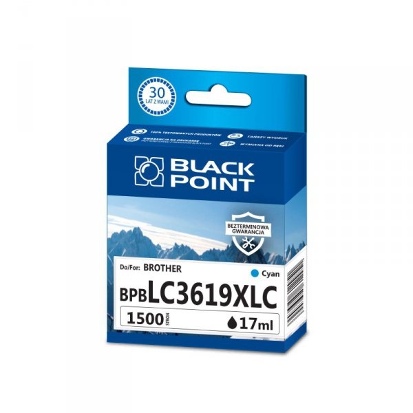 Black Point tusz BPBLC3619XLC zastępuje Brother LC-3619XLC, niebieski