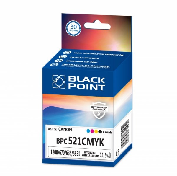 Black Point tusz BPC521CMYK zastępuje Canon b.d., MULTIPACK (CMYK)