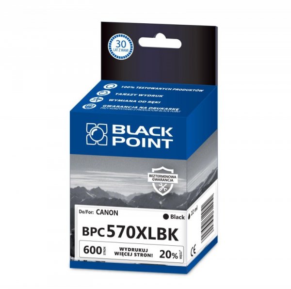Black Point tusz BPC570XLBK zastępuje Canon PGI-570PGBKXL, czarny