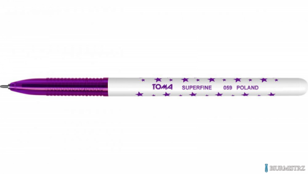 Długopis w gwiazdki SUPERFINE z supercienką końcówką, 0,5mm fioletowy TO-059 Toma