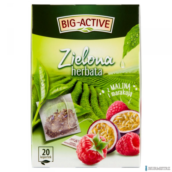 Herbata BIG-ACTIVE MALINA-MARAKUJA zielona 20 kopert/30g