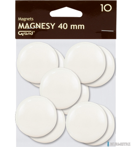Magnes 40mm GRAND, biały, 10 szt 130-1699