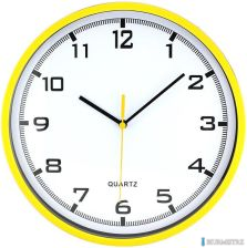 Zegar ścienny plastikowy 25,5 cm, żółty z białą tarczą MPM E01.2478.10.A