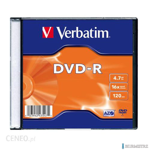 Płyta DVD-R VERBATIM SLIM 4.7GB x16 43557