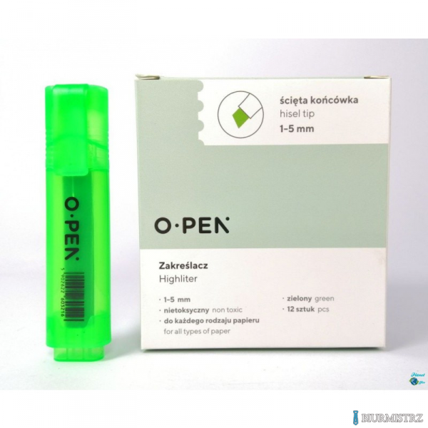 Zakreślacze 6kol. DH106 ścięta końcówka 1-5mm OPEN komplet