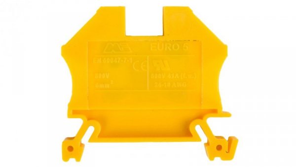 Złączka szynowa 2-przewodowa 6mm2 żółta EURO 43407N