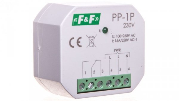 Przekaźnik elektromagnetyczny 1P 16A 250V AC PP-1P-230V