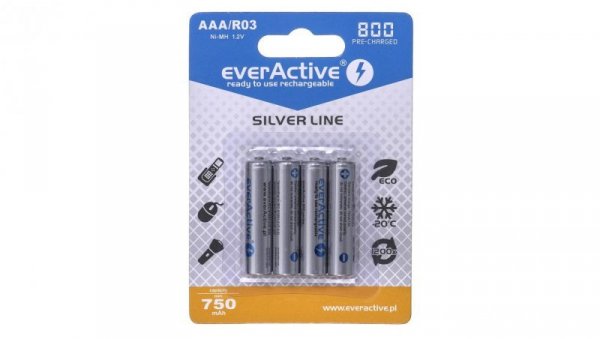 Zestaw akumulatorków everActive EVHRL03-800 (800mAh Ni-MH LSD)