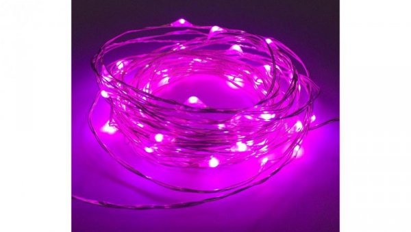 Lampki led zewnętrzne ŁEZKI 12V 5m 50LED różowe IP65