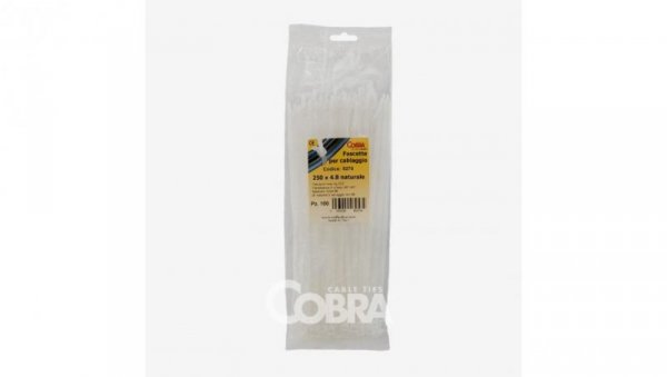 Opaska kablowa 430x4,8 biała COBRA 9300 /100szt./