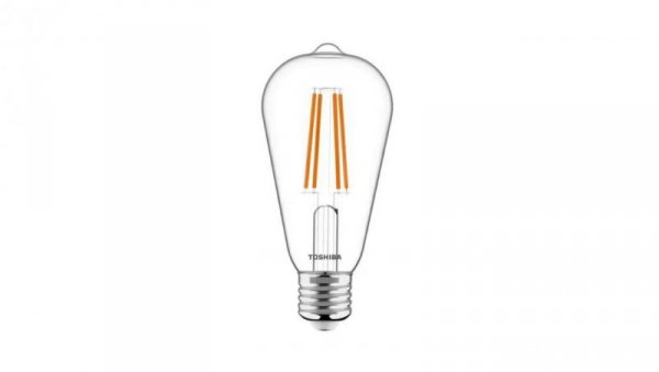 Toshiba Żarówka E27 ST64 led 7W 2700K DIM ściemnialna RETRO Vintage filament 806lm