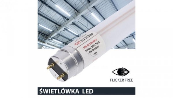 Świetlówka led T8 G13 60cm 9W 6500K 900lm PC Prescot Flicker free
