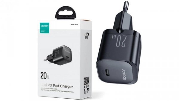 Mini ładowarka sieciowa Joyroom JR-TCF02 20W PD 3.0 QC 3.0 1x USB-C czarna