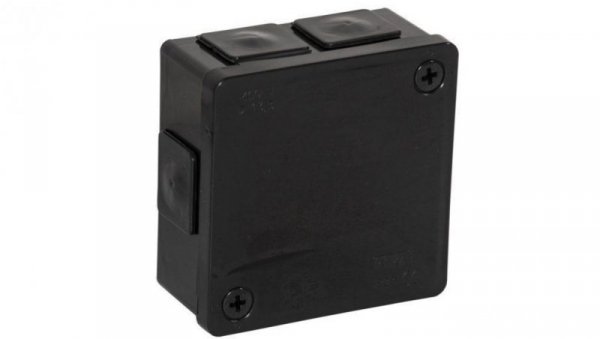 Puszka natynkowa z zaciskami 6 wlotów VIPLAST VP-22 CZARNA IP55 86x86x40mm 022-55