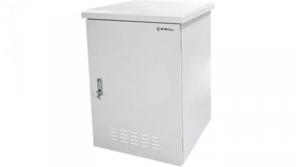 Szafa wisząca RACK 19 12U 600x600mm zewnętrzna hermetyczna drzwi pełne z zamkiem szara IP55 ALANTEC