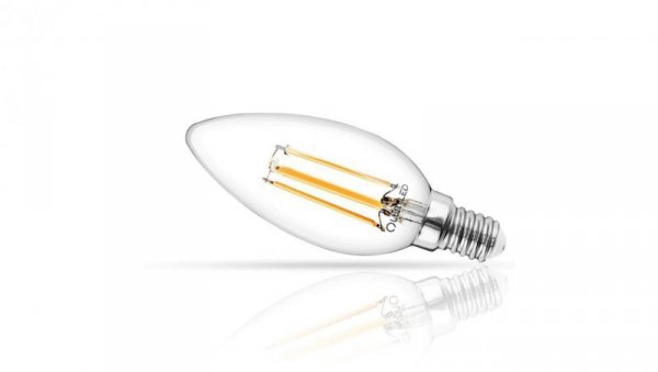 Żarówka LED E14 Świeczka B35 4W = 40W 470lm 4000K Neutralna 360 FILAMENT LUMILED
