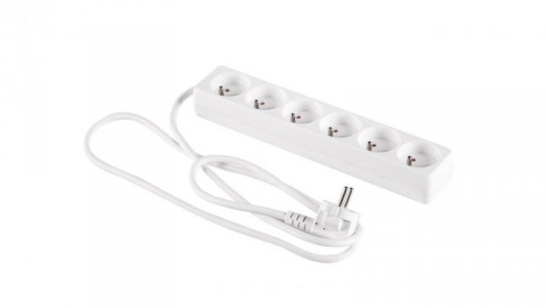 Przedłużacz 6-gniazd z/u 1,5m /H05VV-F 3G1/ biały PM-BW-6G-15