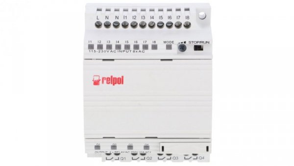 Przekaźnik programowalny 230V AC 8we, 4wy bez wyświetlacza i klawiatury NEED-230AC-11-08-4R 857737