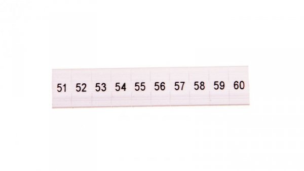 Oznacznik do złącz szynowych, opisówka ZB 5 numerowana od 51-60 kolor biały /10szt./