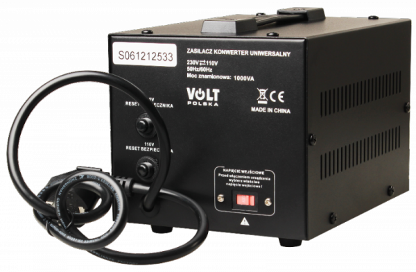 Transformator VOLT POLSKA 230V/110V 1000VA