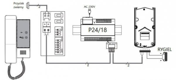Unifon słuchawkowy VIDOS DUO U1010