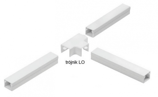 Osprzęt do listew elektroinstalacyjnych, trójnik BIAŁY LO 20x14 (1szt.)