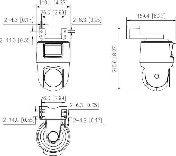 Kamera IP Dahua  IPC-PTS2249B-E2-S-PV-0360B-PRO Opakowanie zbiorcze 4szt.