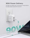 AUKEY PA-B6S White Omnia Mix GaN ładowarka sieciowa 3xUSB (2xUSB C+1xUSB A) 90W