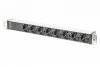 Digitus Listwa zasilająca PDU 19 Rack, 8x gniazdo schuko, 2.0m, 1x wtyk C14, 10A Aluminiowa