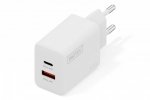 Digitus Ładowarka sieciowa GaN II 30W | 1x USB-C, 1x USB-A | PD 3.0, QC 3.0 | Biała