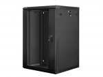 Lanberg Szafa instalacyjna wisząca 19 cali 18U 600X600mm czarna (drzwi szklane)