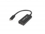 Lanberg Adapter USB CM - Displayport F 15cm czarny