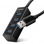 AXAGON HUE-M1A Hub 4-portowy Mini metalowy USB 3.2 Gen 1, 20cm USB-A kabel