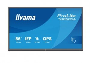 IIYAMA Monitor 86 cali TN8605A-B1AG IPS,4K,40pkt,500cd,nonOS,1200:1,5ms,    DeepContrast-IR+, 1xVGA,2xHDMI,DP,USB-C(PD65W),2xRJ4