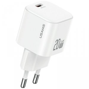 USAMS Ładowarka sieciowa JO Series CC260 20W USB-C + kabel USB-C/Lightning 1m biała