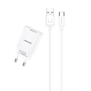 USAMS Ładowarka sieciowa USB kabel USB-C 2,1A T21