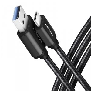 AXAGON BUCM3-AM15AB Kabel USB-C - USB-A, 1.5m, USB 3.2 Gen 1 3A, ALU, oplot, czarny