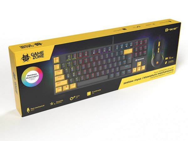 Tracer Zestaw mysz i klawiatura mechaniczna Gamezone Hornet87 USB