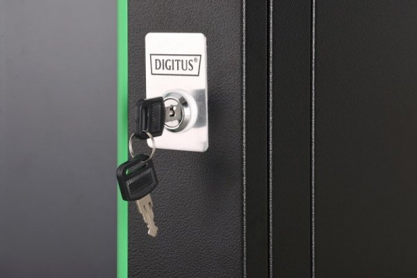 Digitus Szafa sieciowa wisząca Dynamic 19" 9U rack 474x600x450mm, drzwi szyba, czarna, niezłożona, 60kg