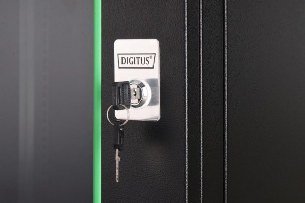 Digitus Szafa sieciowa wisząca Dynamic 19" 12U rack 607x600x600mm, drzwi szyba, czarna, niezłożona, 60kg