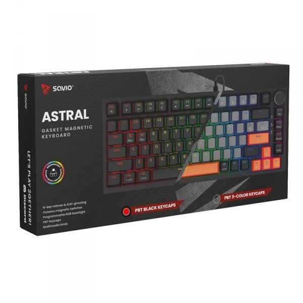 Savio Klawiatura magnetyczna ASTRAL Black OUTEMU White jade RGB