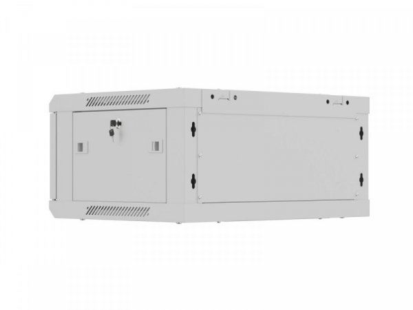 Lanberg Szafa instalacyjna rack wisząca 19 cali 4U 600x450 szara drzwi metalowe (flat pack)