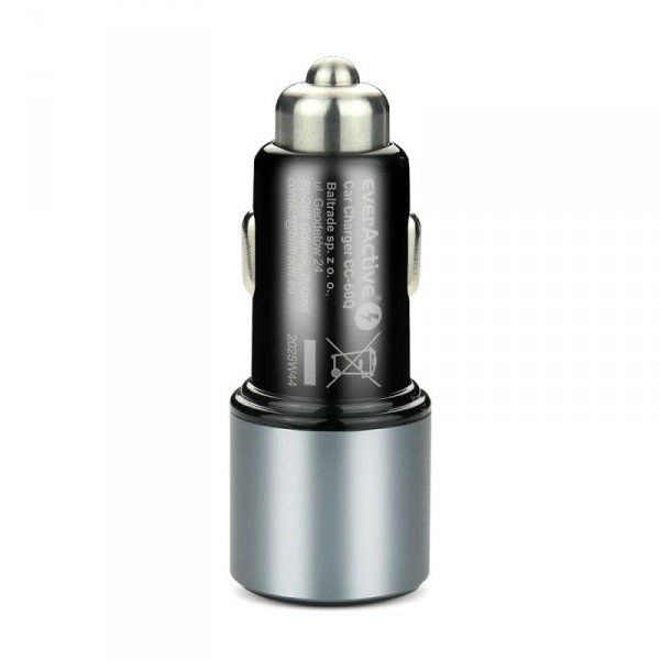 everActive Ładowarka samochodowa CC-60Q QC3.0 83W 1X USB + 1X USB-C PD czarna