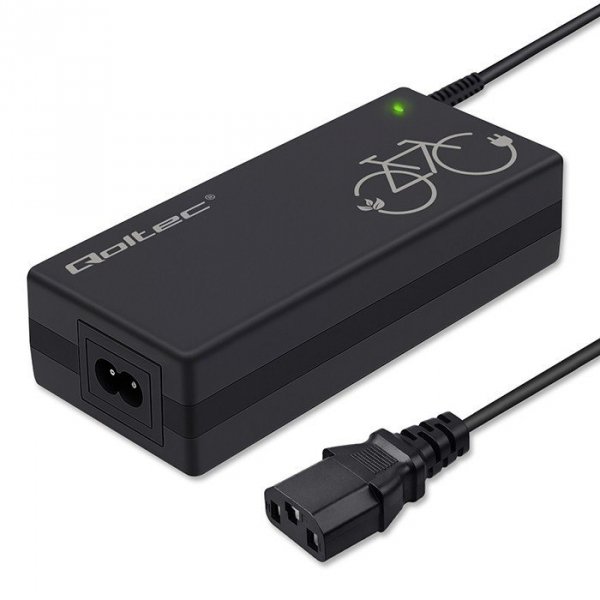 Qoltec Ładowarka do roweru elektrycznego 36V | 42V | 2A | C14-IEC-3Pin + kabel zasilający